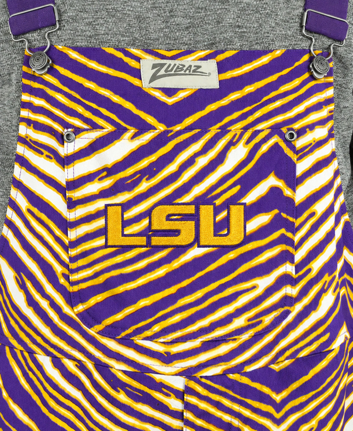 Zubaz NCAA LSU Tigers Adult Unisex 3 Color Zebra Lined Bib