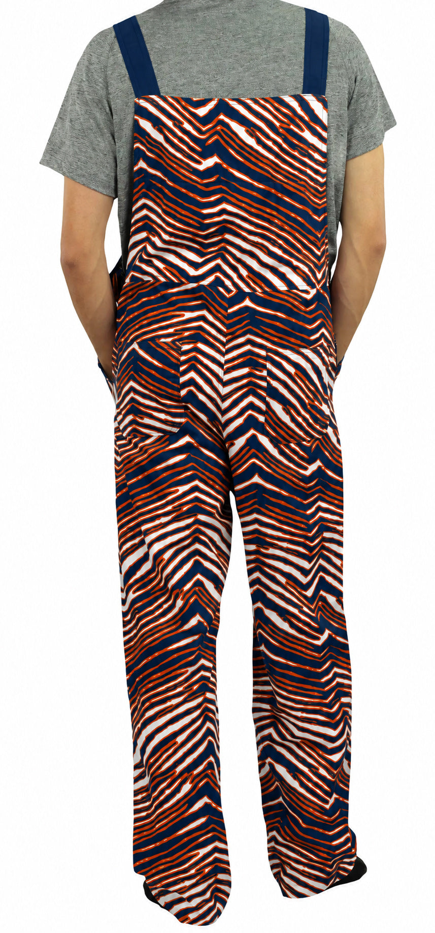 Zubaz NCAA Syracuse Orange Adult Unisex 3 Color Zebra Lined Bib