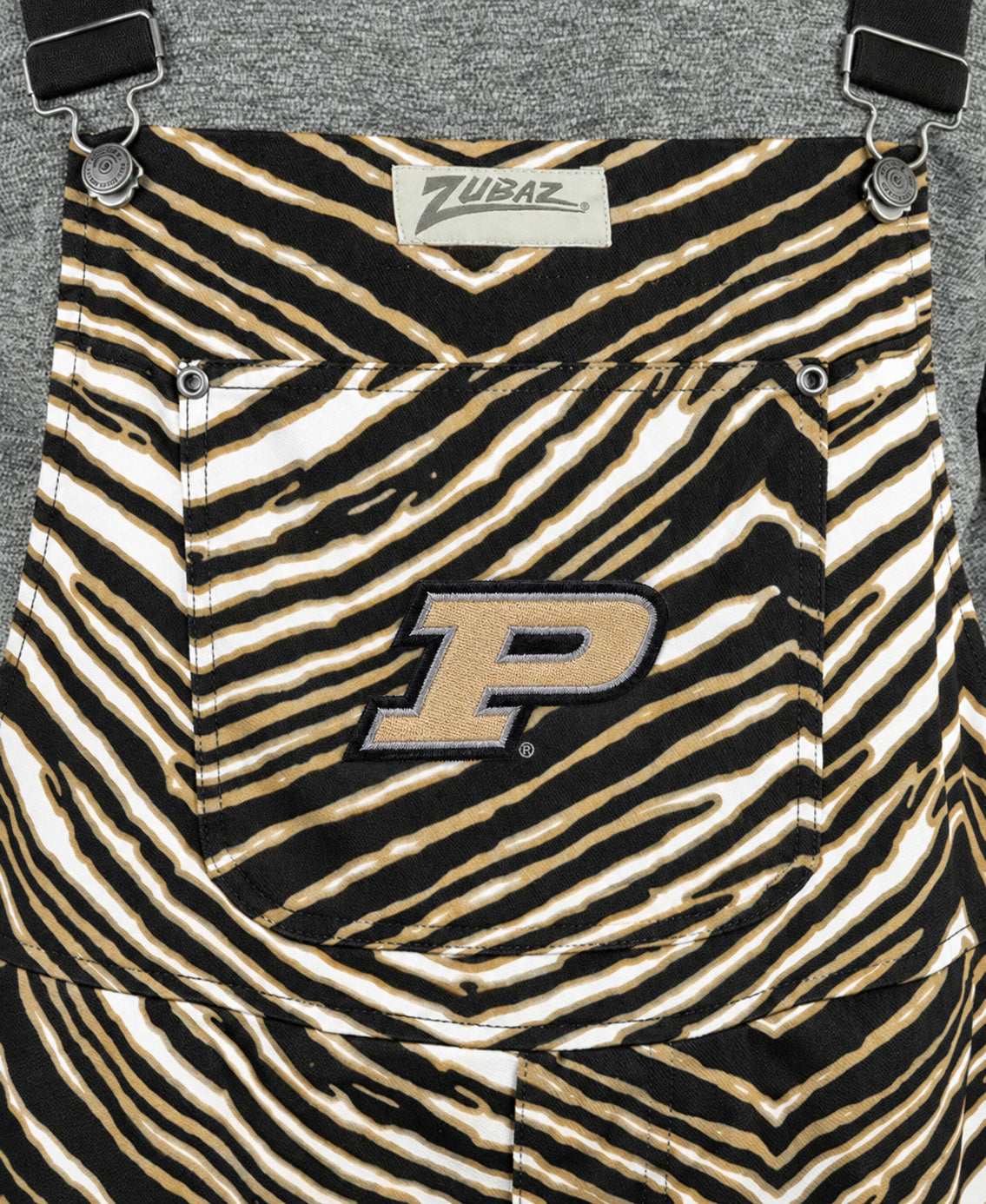 Zubaz NCAA Purdue Boilermakers Adult Unisex 3 Color Zebra Lined Bib