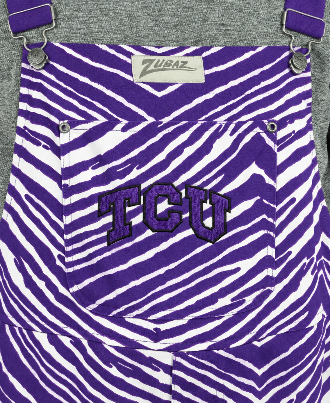 Zubaz NCAA TCU Horned Frogs Adult Unisex 3 Color Zebra Lined Bib