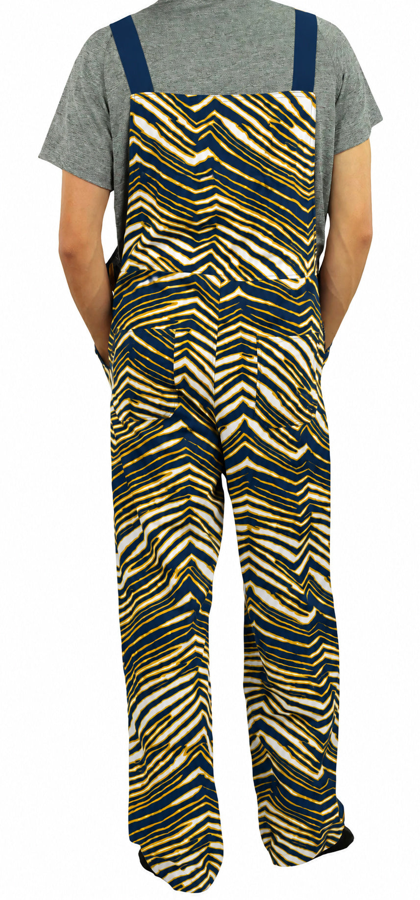 Zubaz NCAA West Virginia Mountaineers Adult Unisex 3 Color Zebra Lined Bib