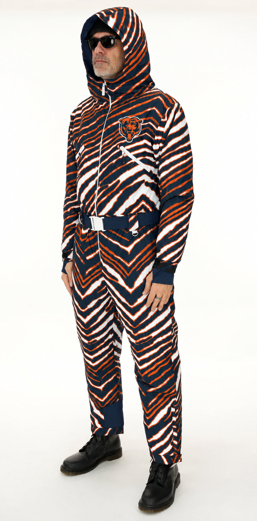 Zubaz NFL Chicago Bears Adult Unisex Team Color Zebra Tundra Tux Snows