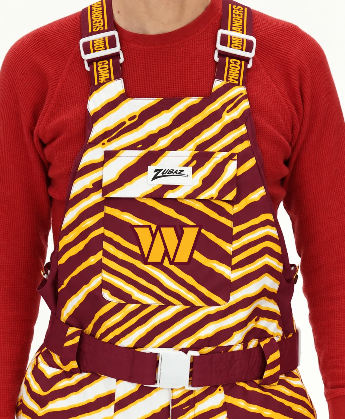 Zubaz NFL Washington Commanders Kids Unisex Team Color Zebra Blizzard Snow Bib Jr