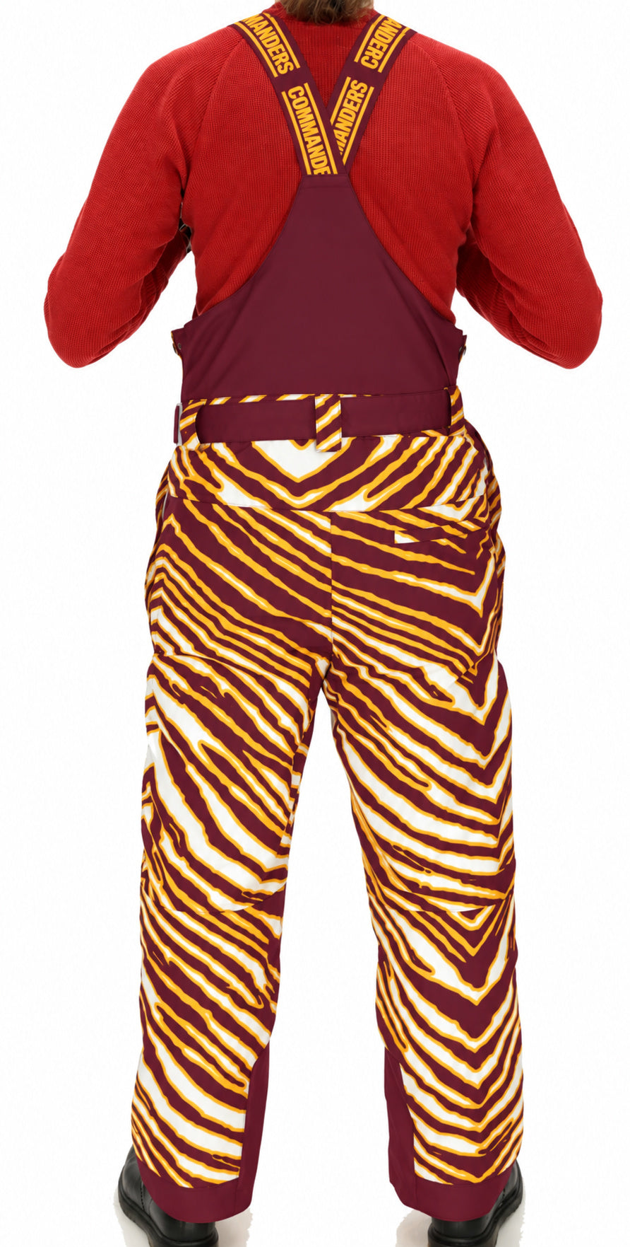 Zubaz NFL Washington Commanders Kids Unisex Team Color Zebra Blizzard Snow Bib Jr
