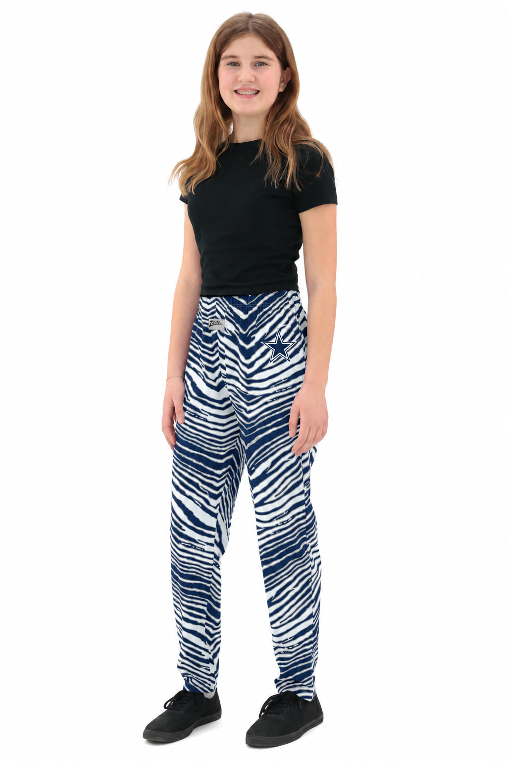 Zubaz NFL Dallas Cowboys Youth Unisex Z88 Zebra Embroidered Pants