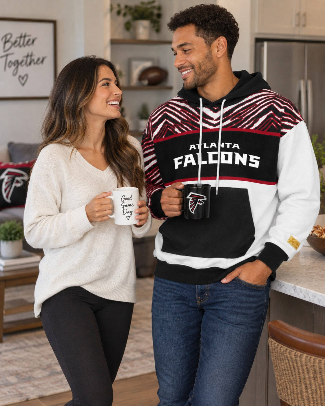Zubaz NFL Men's & Women's 90s Strong Arm Hoodie, Atlanta Falcons