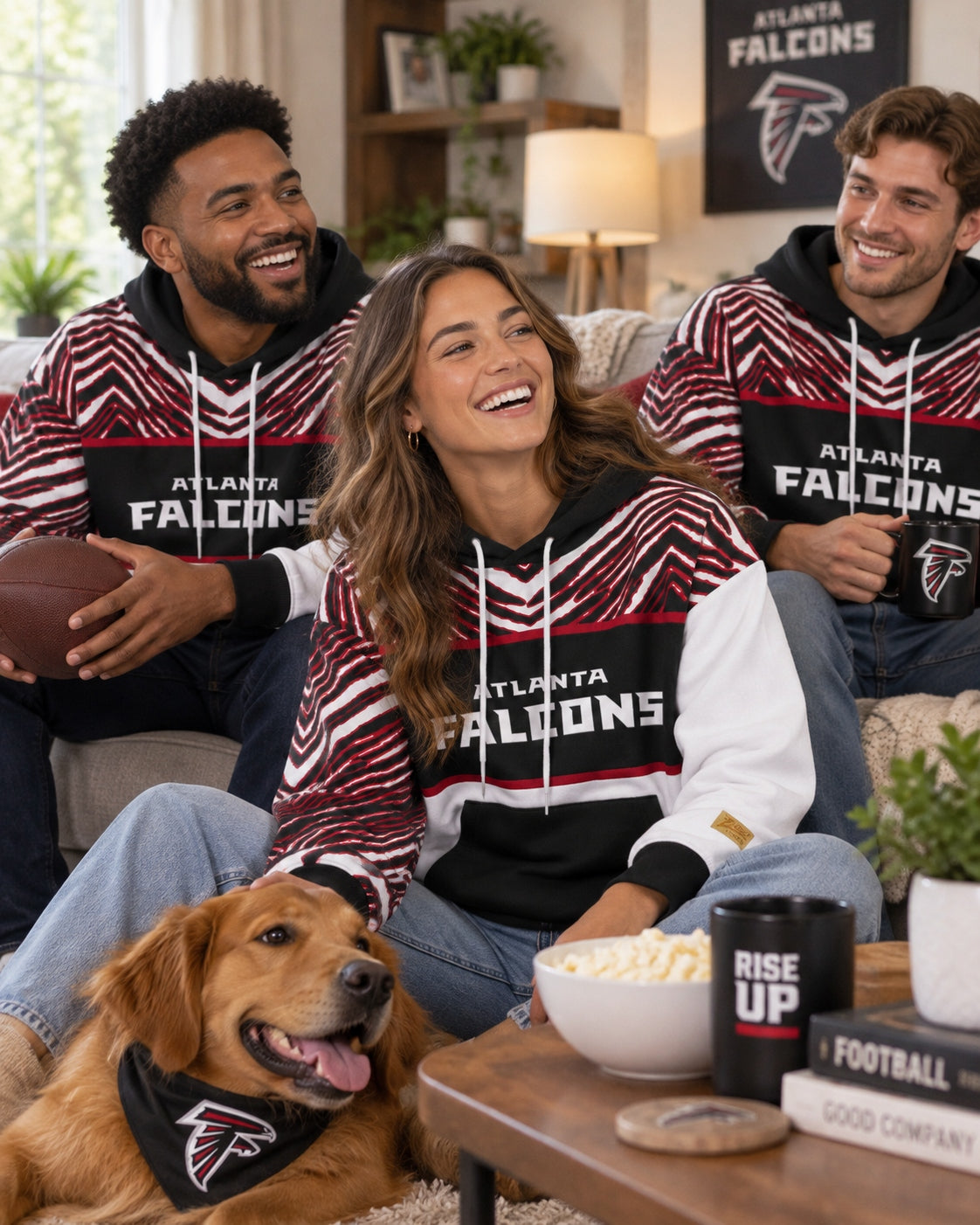 Zubaz NFL Men's & Women's 90s Strong Arm Hoodie, Atlanta Falcons