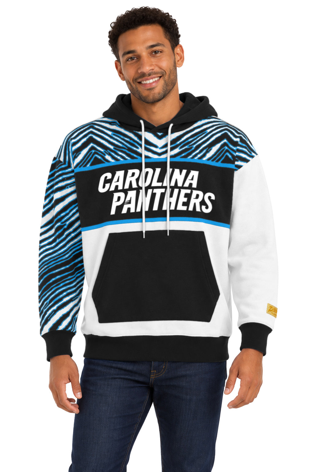 Zubaz NFL Men's & Women's 90s Strong Arm Hoodie, Carolina Panthers