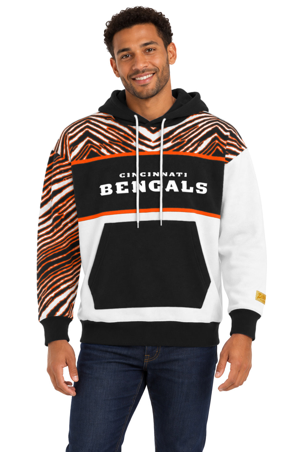 Zubaz NFL Men's & Women's 90s Strong Arm Hoodie, Cincinnati Bengals