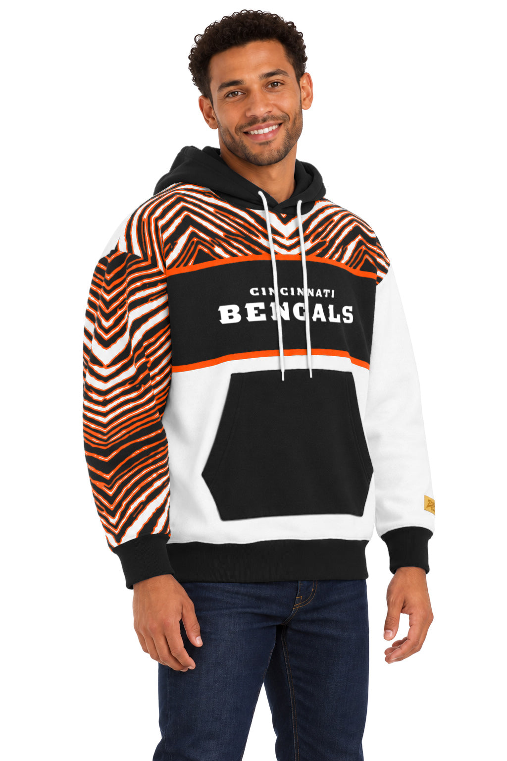 Zubaz NFL Men's & Women's 90s Strong Arm Hoodie, Cincinnati Bengals