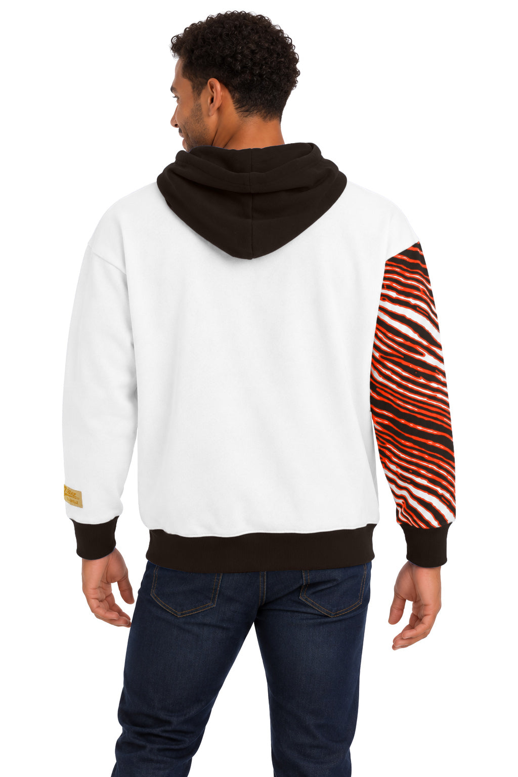 Zubaz NFL Cleveland Browns Unisex 90s Vintage Strong Arm Hoodie