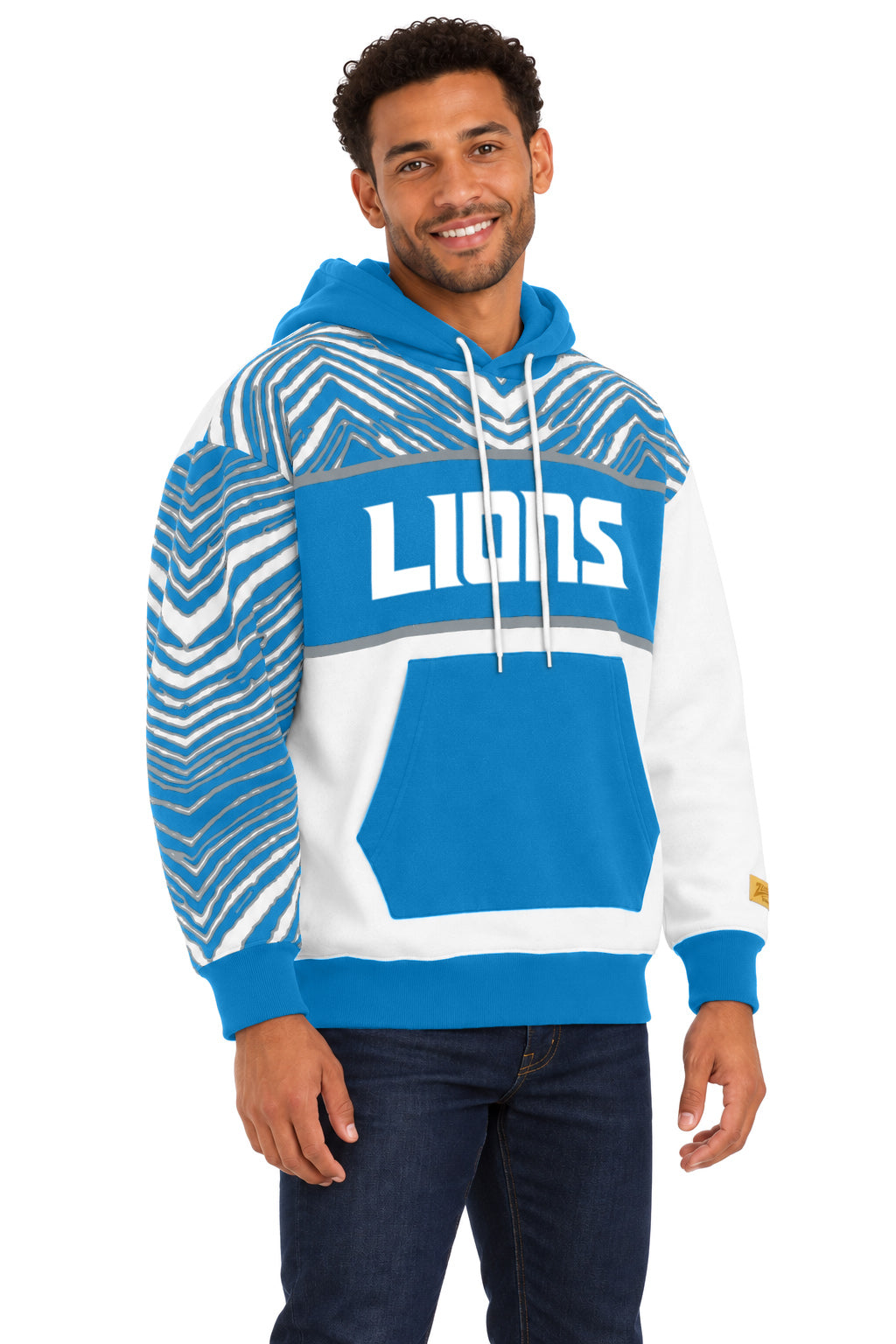 Zubaz NFL Men's & Women's 90s Strong Arm Hoodie, Detroit Lions