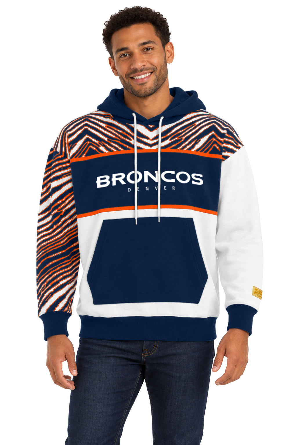 Zubaz NFL Men's & Women's 90s Strong Arm Hoodie, Denver Broncos