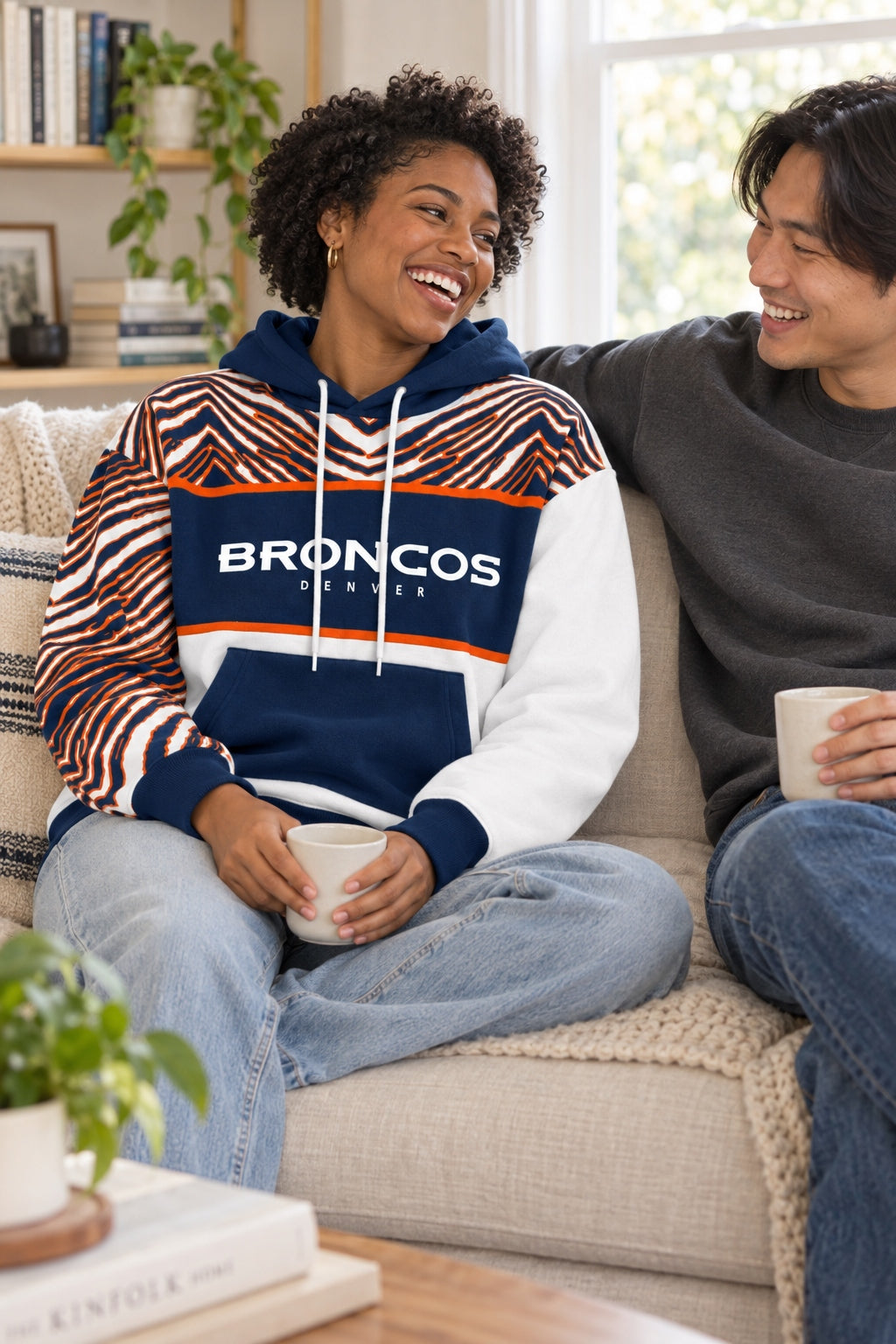 Zubaz NFL Men's & Women's 90s Strong Arm Hoodie, Denver Broncos