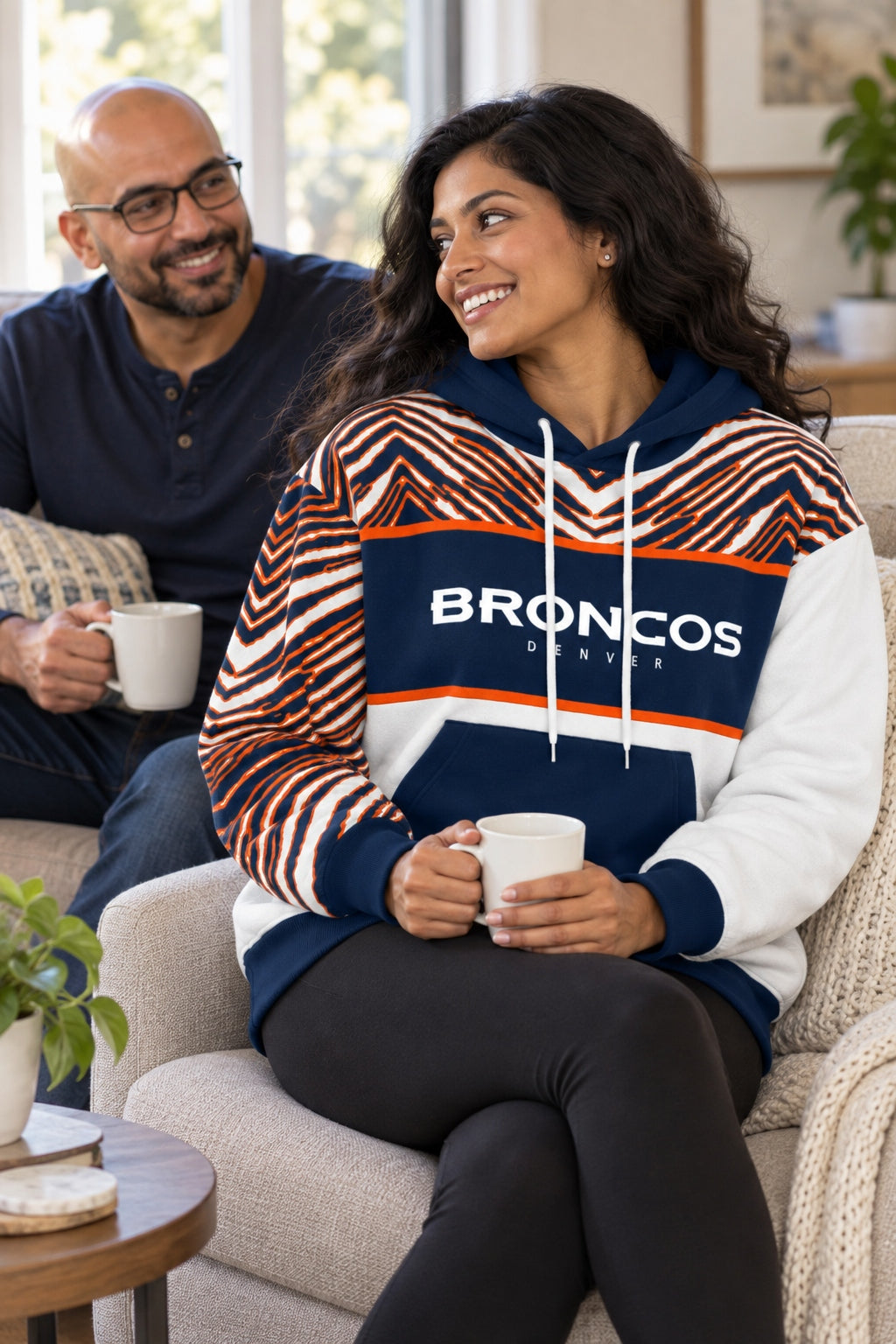 Zubaz NFL Men's & Women's 90s Strong Arm Hoodie, Denver Broncos
