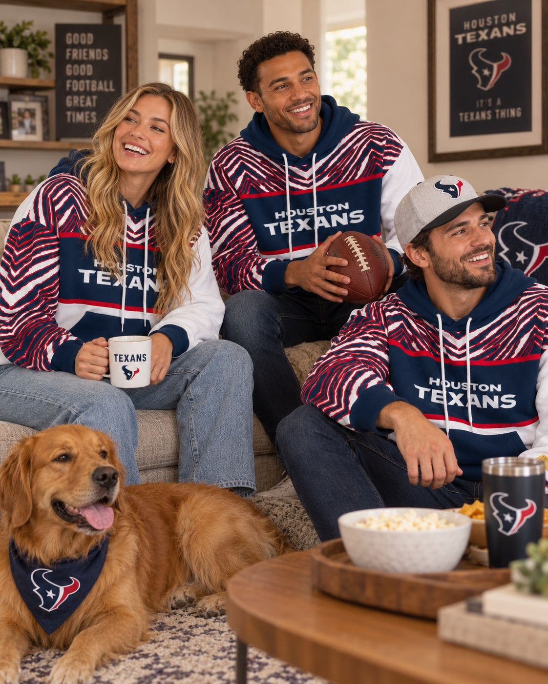 Zubaz NFL Men's & Women's 90s Strong Arm Hoodie, Houston Texans