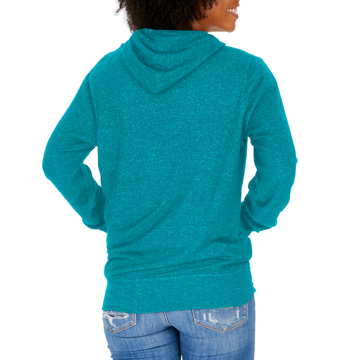 Zubaz NFL Miami Dolphins Women's Marled Zebra Graphic Soft Hoodie
