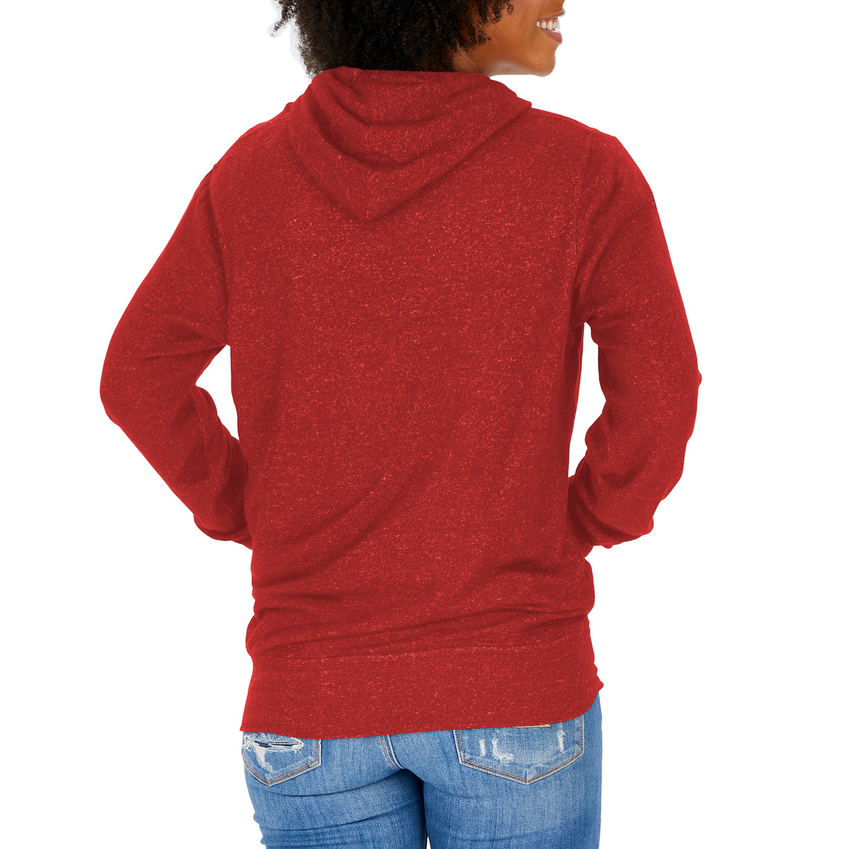 Zubaz NFL San Francisco 49ers Women's Marled Zebra Graphic Soft Hoodie