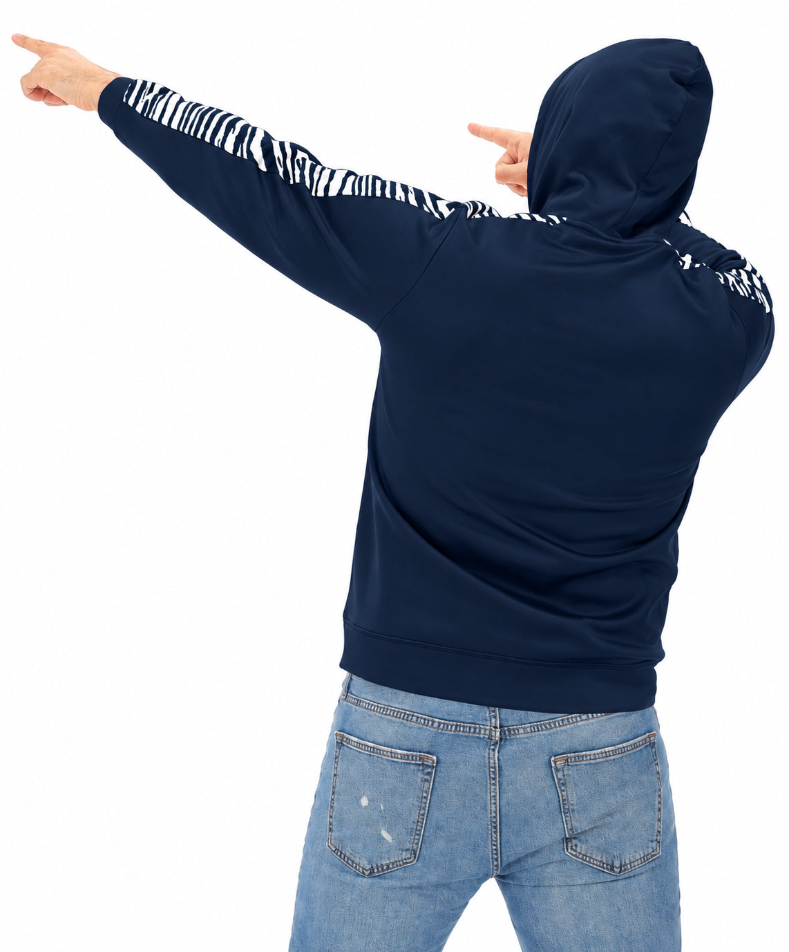 Zubaz NFL Dallas Cowboys Men's 2 Color Zebra Sleeve-Panel Linebacker Hoodie