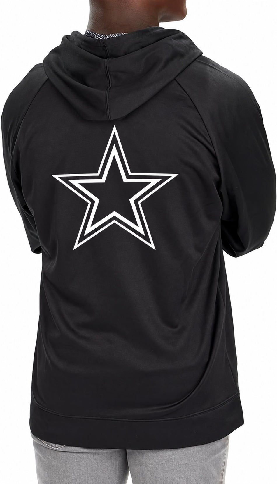 Zubaz NFL Dallas Cowboys Men's Viper Hood Liner Established Raglan Ful