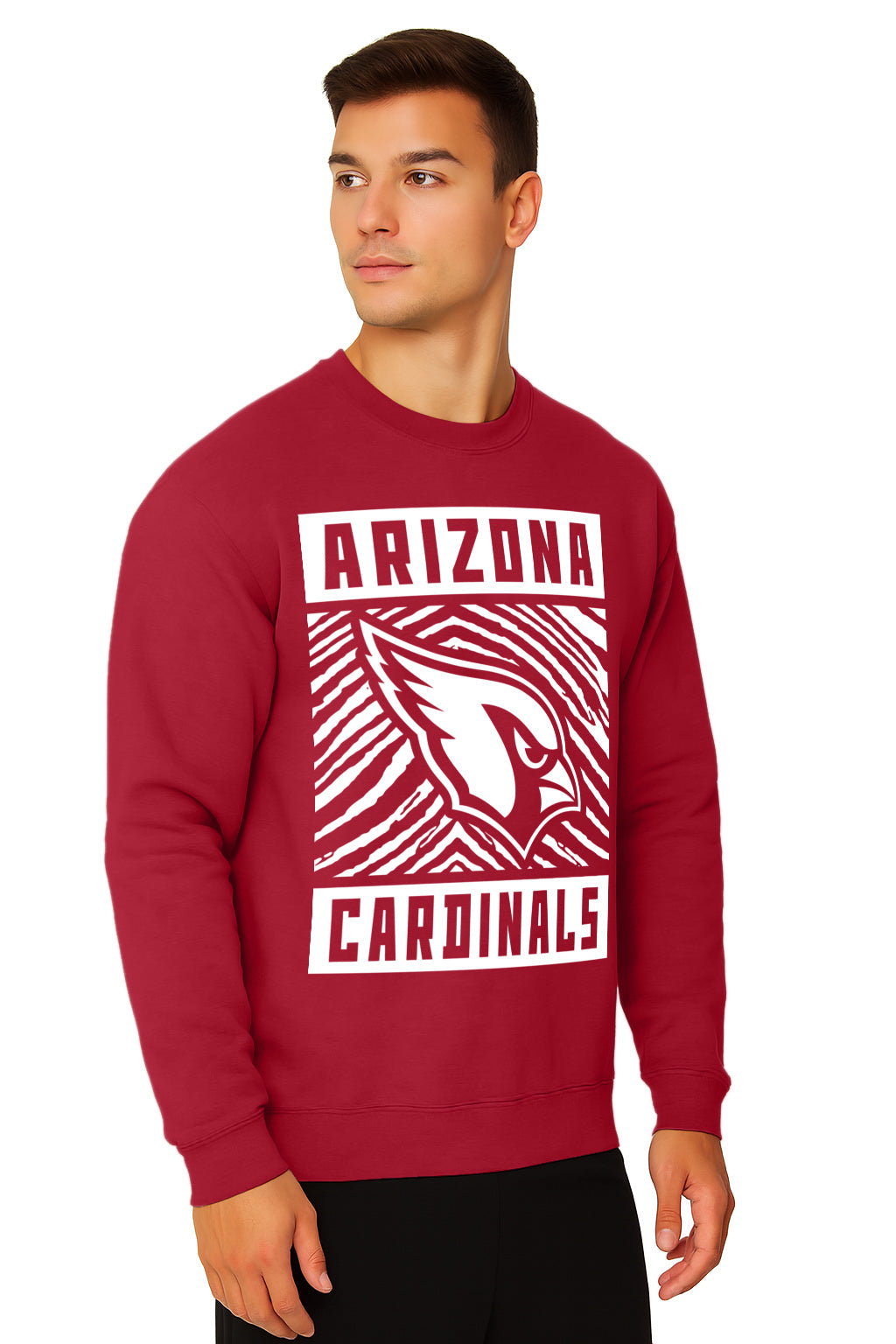 Zubaz NFL Arizona Cardinals Men's Gridiron Crewneck