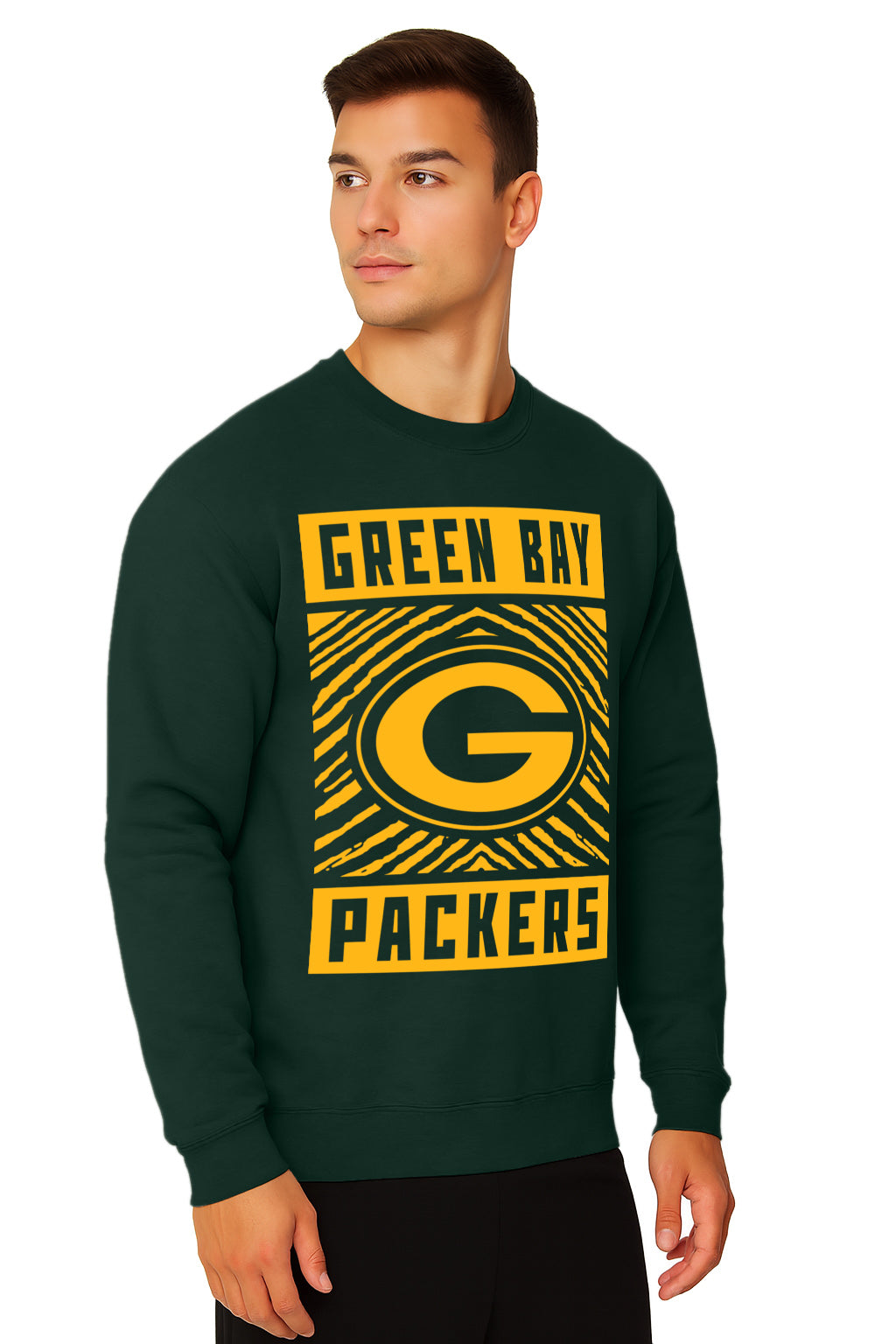Zubaz NFL Green Bay Packers Men's Gridiron Crewneck