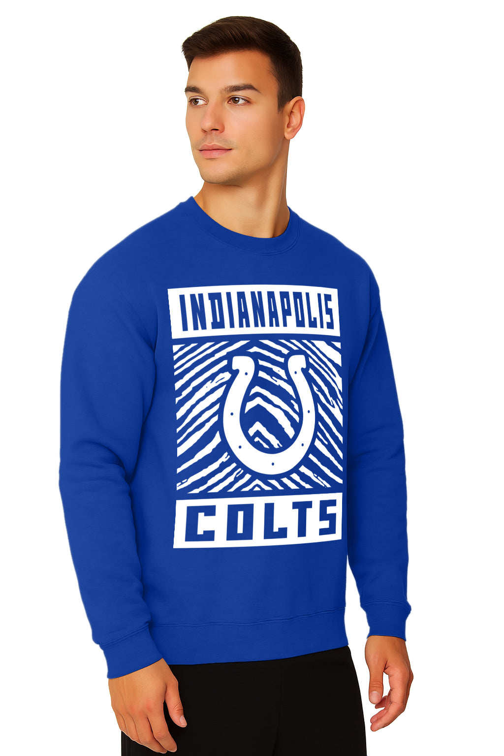 Zubaz NFL Indianapolis Colts Men's Gridiron Crewneck