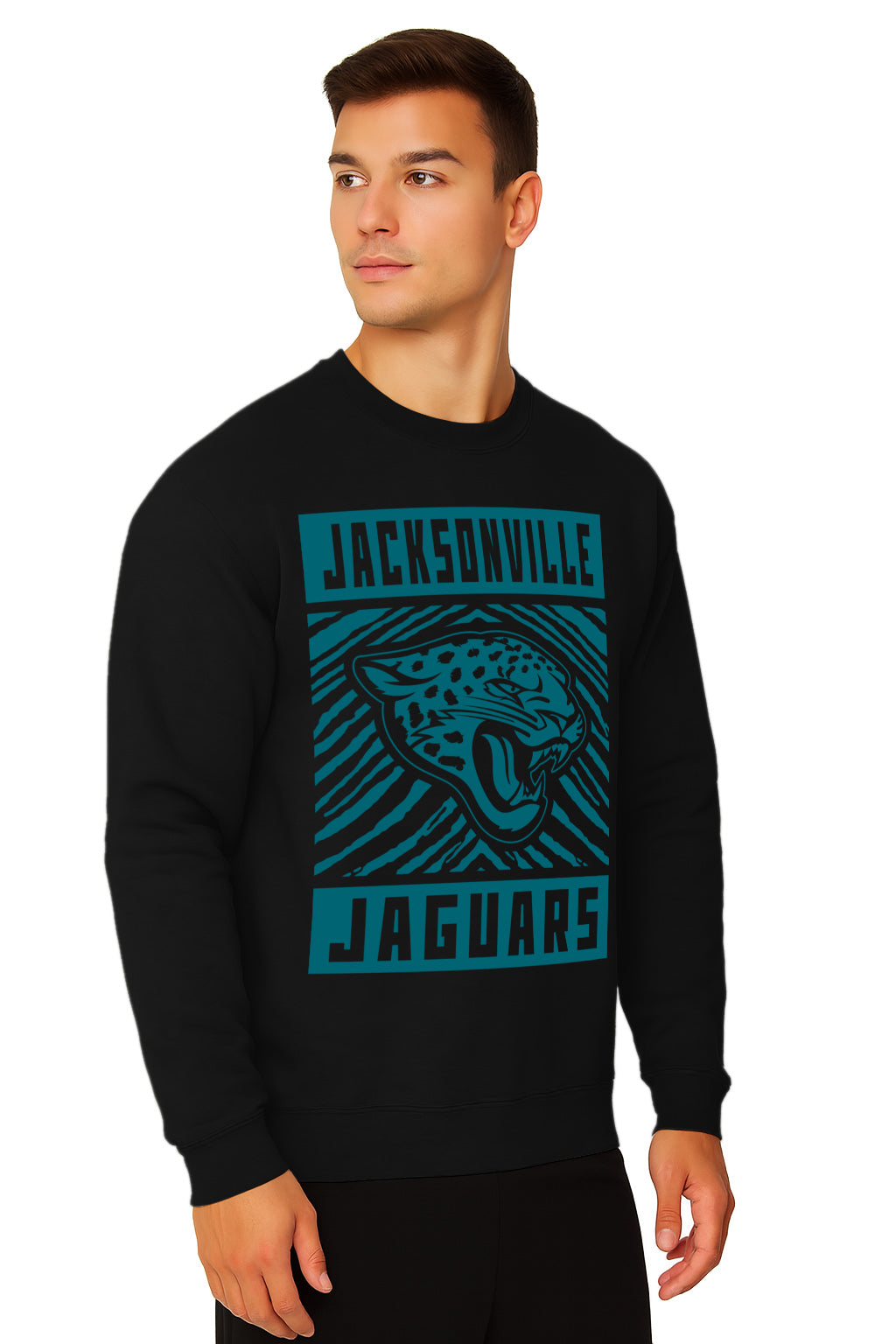 Zubaz NFL Jacksonville Jaguars Men's Gridiron Crewneck