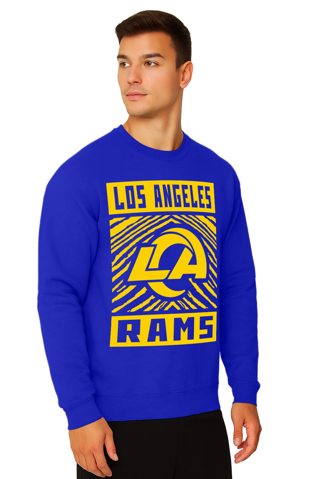 Zubaz NFL Los Angeles Rams Men's Gridiron Crewneck