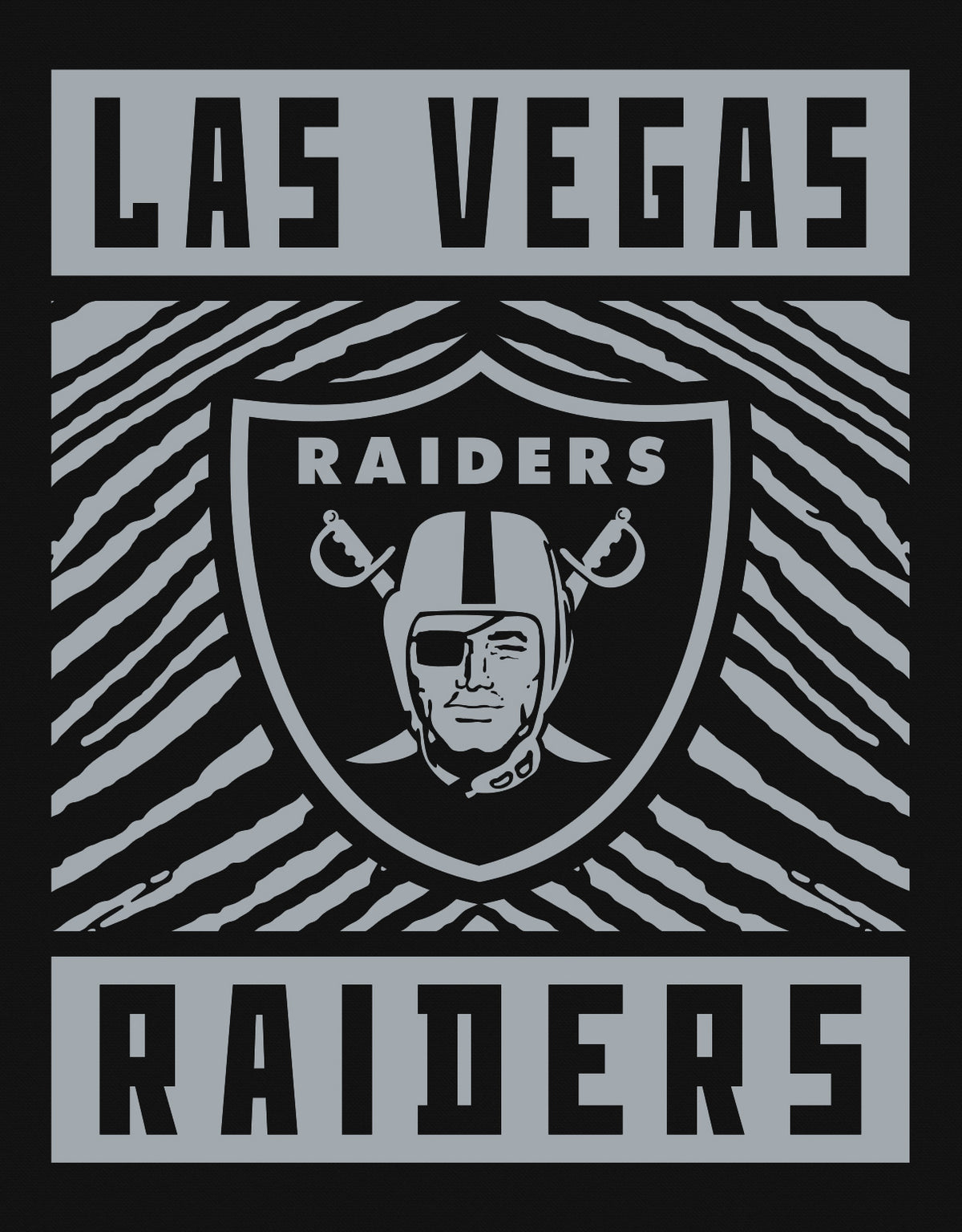 Zubaz NFL Las Vegas Raiders Men's Gridiron Crewneck