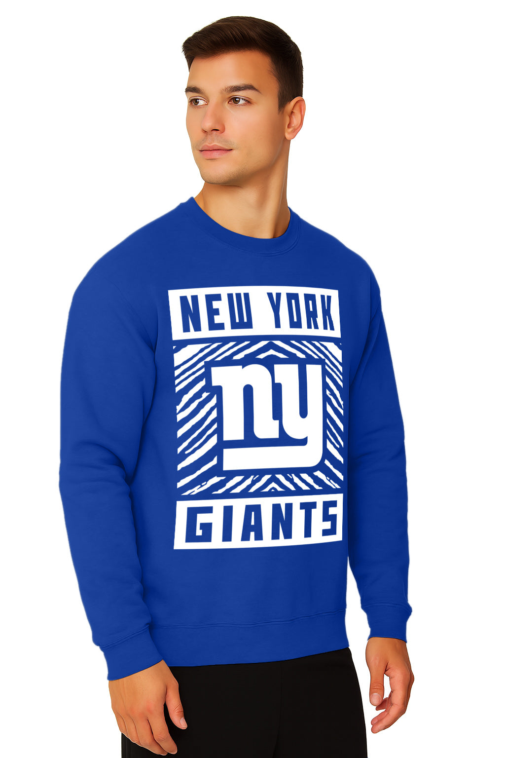 Zubaz NFL New York Giants Men's Gridiron Crewneck