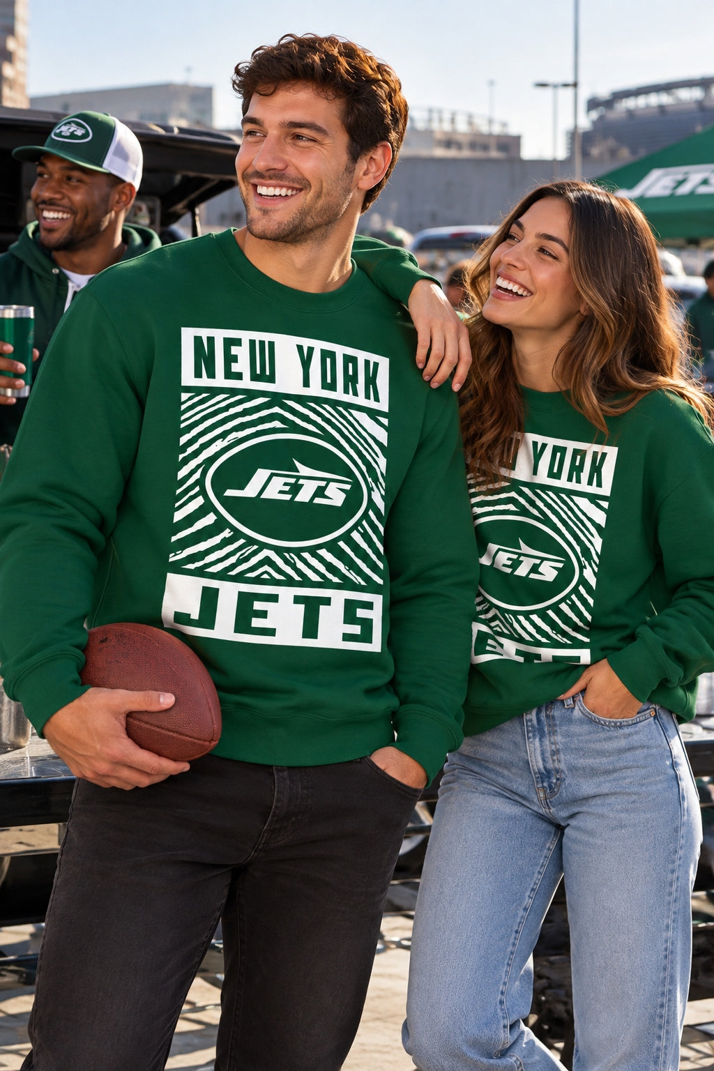 Zubaz NFL New York Jets Men's Gridiron Crewneck