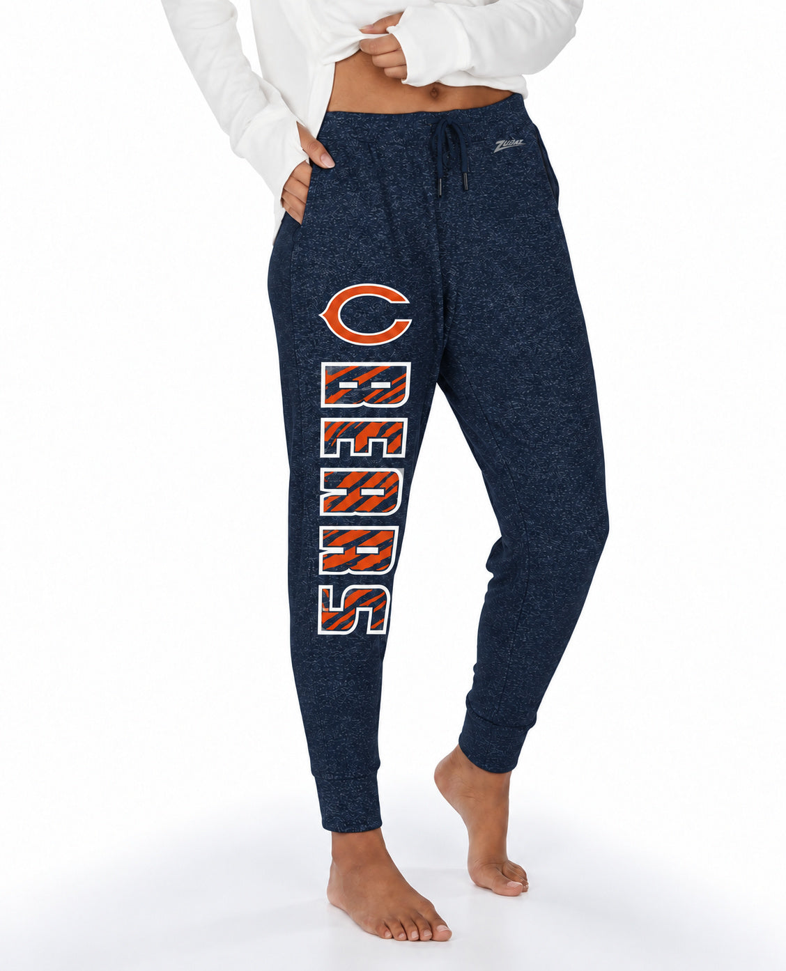 Zubaz NFL Chicago Bears Women's Team Color Upright Marled Soft Joggers