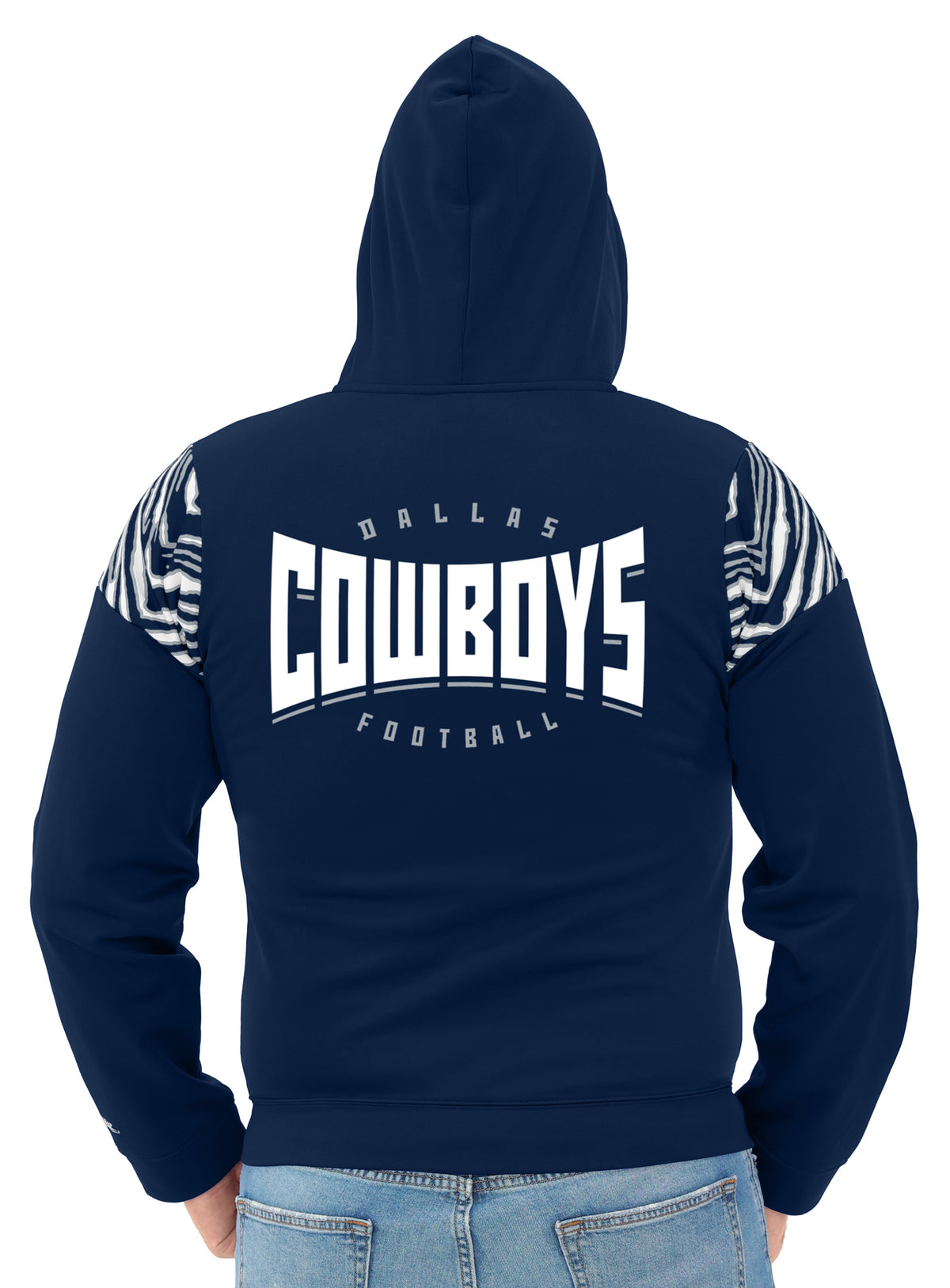 Zubaz NFL Dallas Cowboys Men's 3 Color Zebra Bands and Hood-Liner Play Action Full-Zip Hoodie - view 2