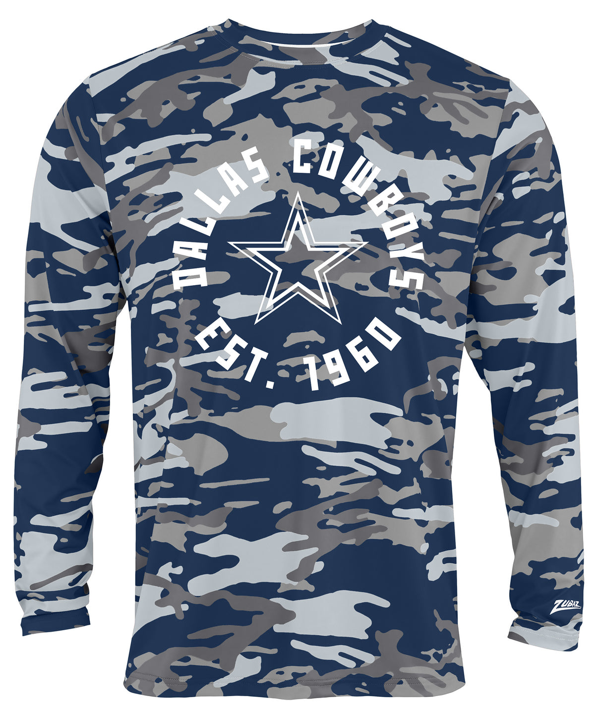 Zubaz NFL Dallas Cowboys Men's Alternate Color Camo White Circle Logo Long-Sleeve T-Shirt