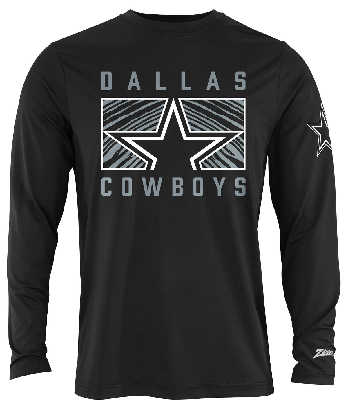 Zubaz NFL Dallas Cowboys Men's Black End Zone Long-Sleeve T-Shirt - view 2