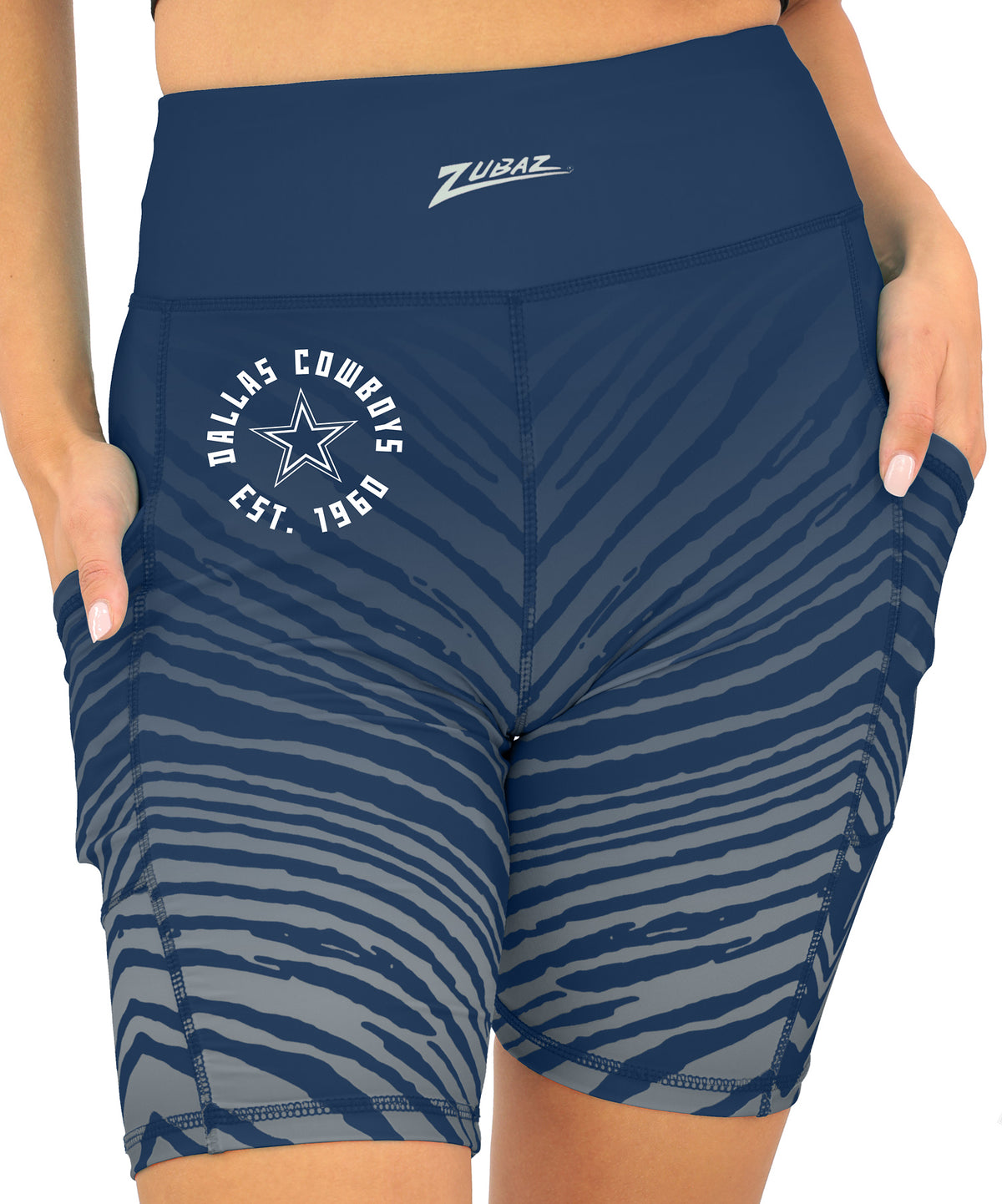 Zubaz NFL Women's Fade Biker Shorts, Dallas Cowboys
