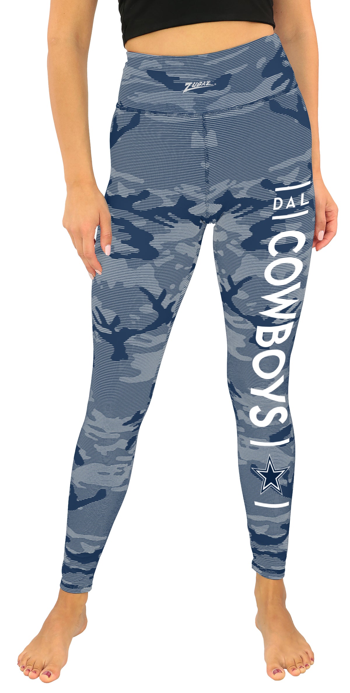 Zubaz NFL Women's Goal Line Camo Line Leggings, Dallas Cowboys