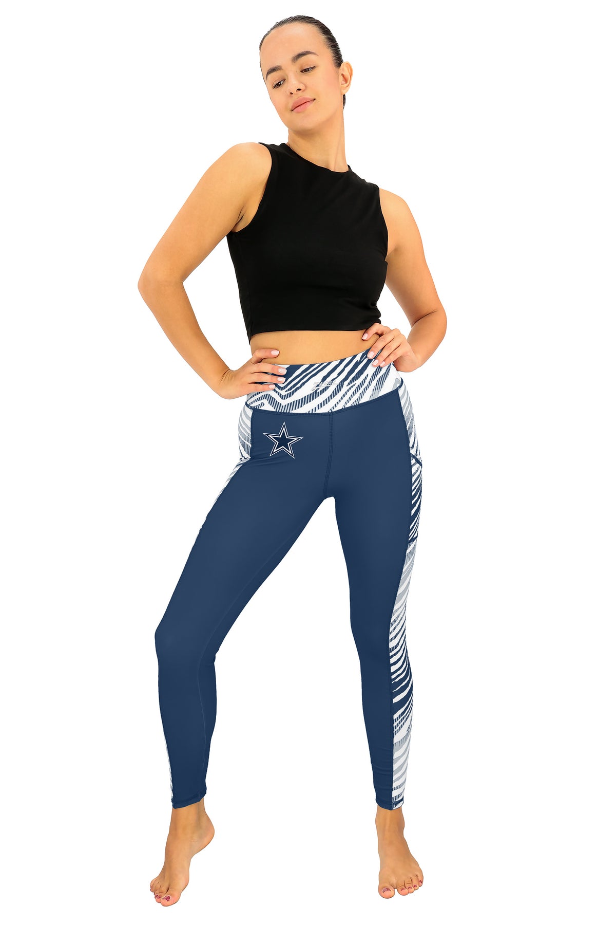 Zubaz NFL Women's Elevated Zebra Ombre Leggings, Dallas Cowboys