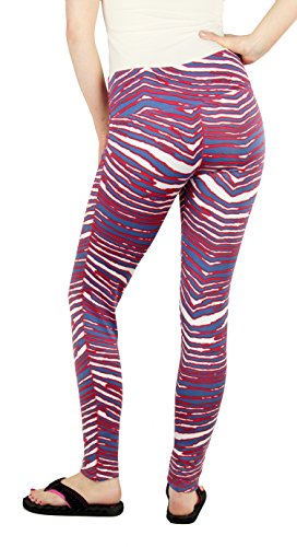 Zubaz NCAA Women's Kansas Jayhawks Team Color Tiger Print Leggings Pants