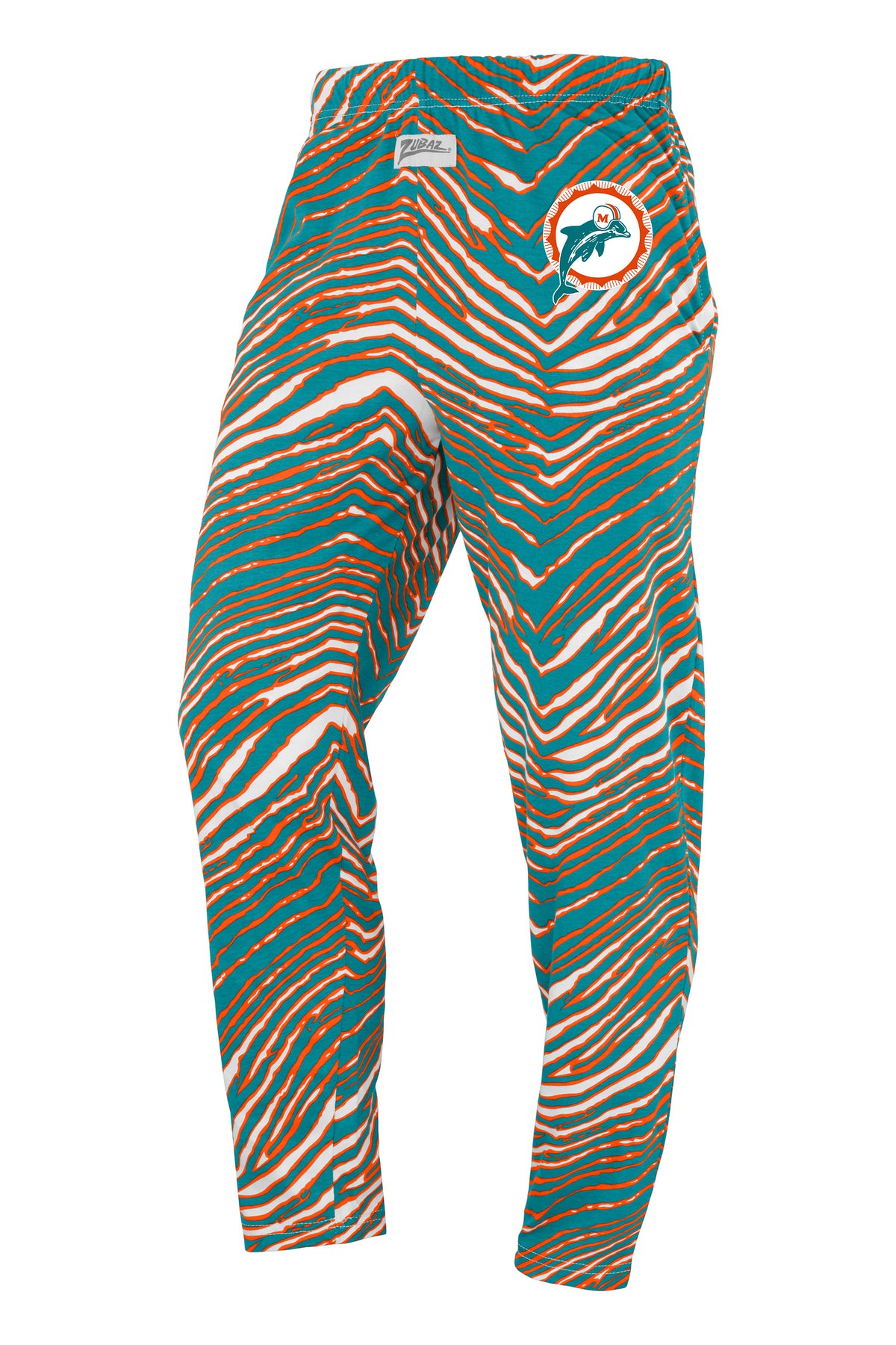 Zubaz NFL Miami Dolphins Adult Unisex 3 Color Classic Zebra Z88 Screen-Printed Logo Pants