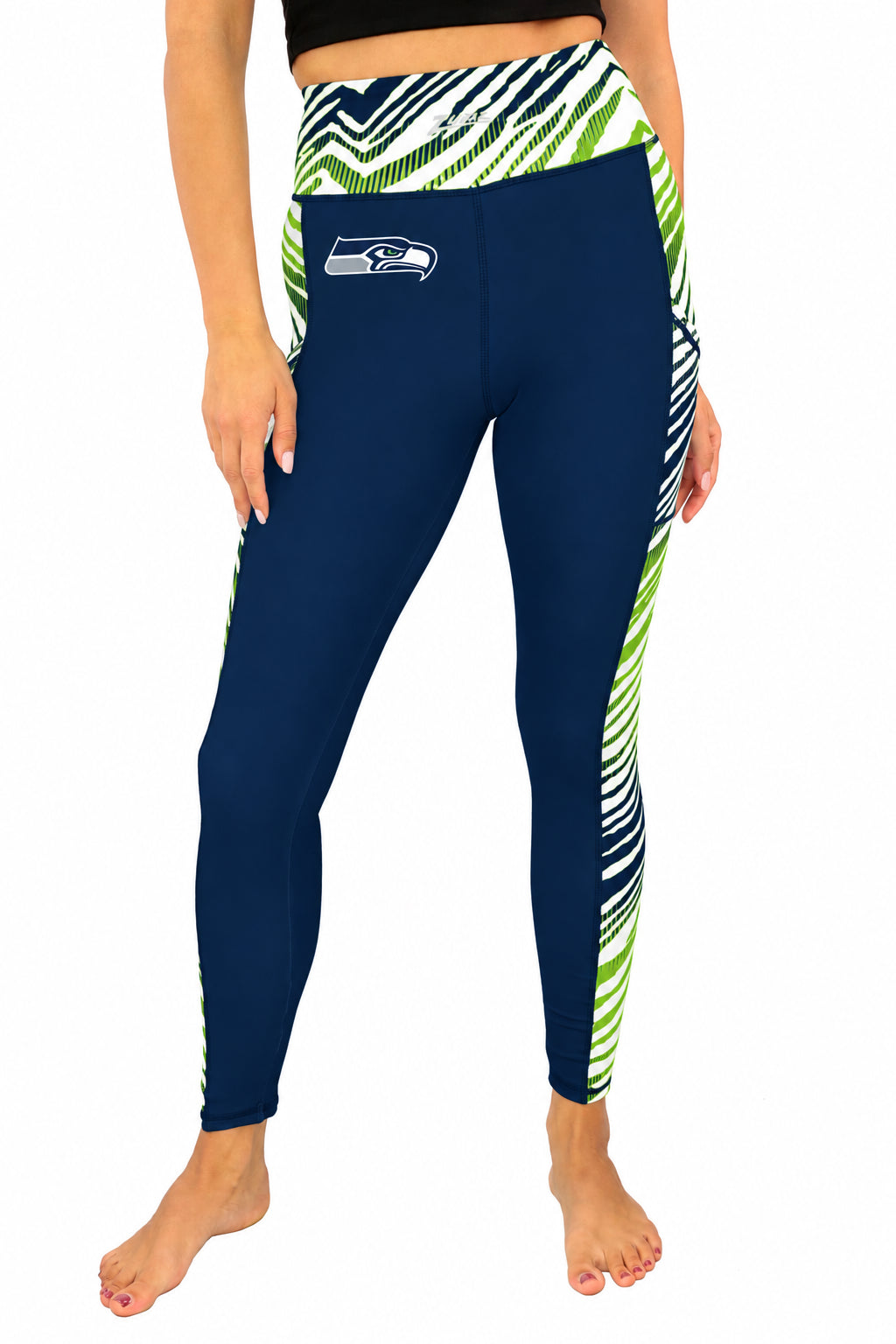 Zubaz NFL Women's Elevated Zebra Ombre Leggings, Seattle Seahawks