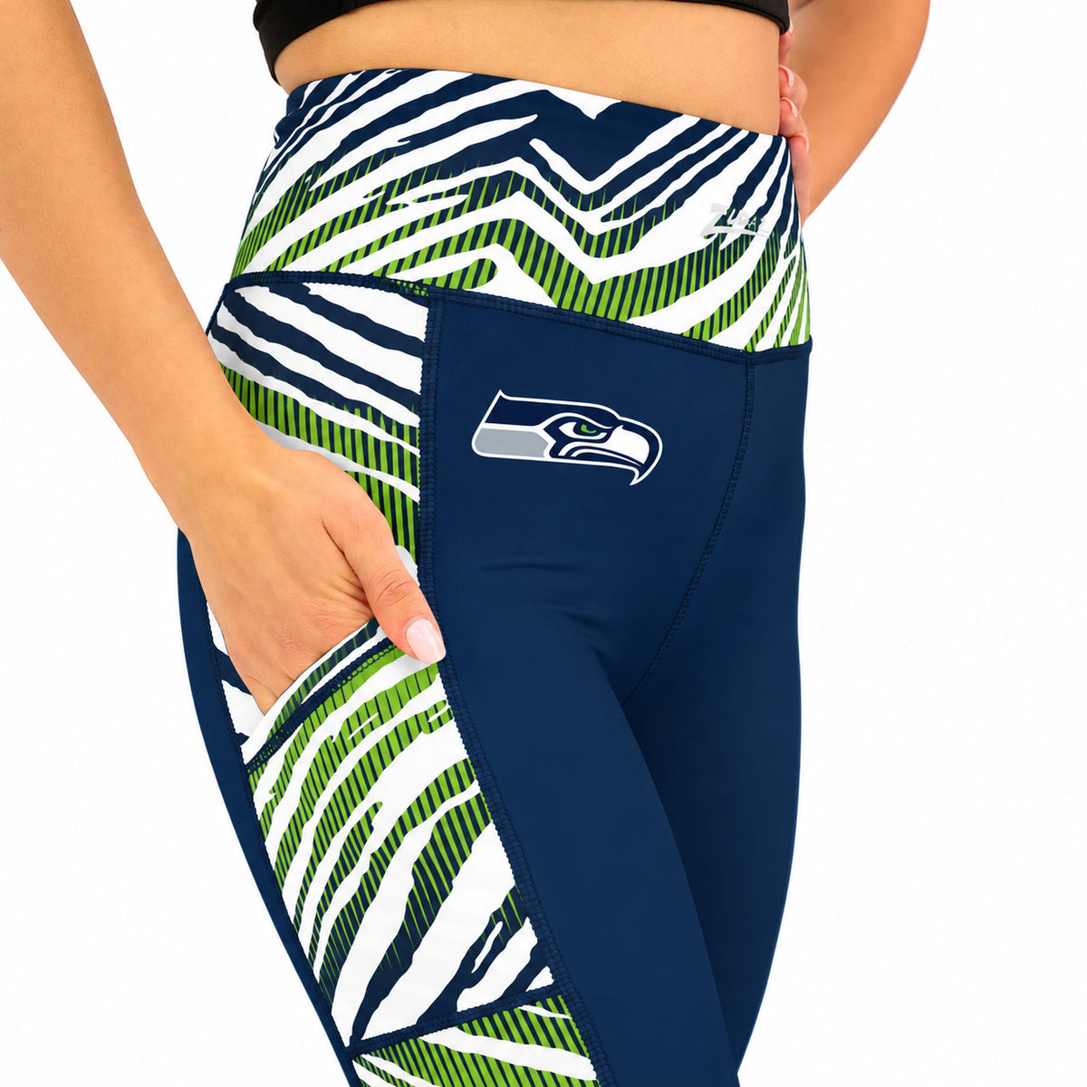 Zubaz NFL Women's Elevated Zebra Ombre Leggings, Seattle Seahawks