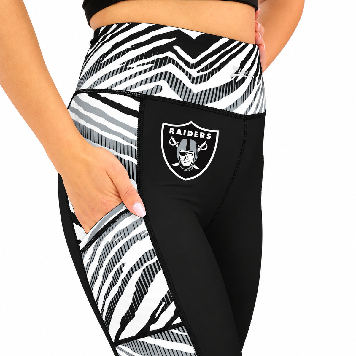 Zubaz NFL Women's Elevated Zebra Ombre Leggings, Las Vegas Raiders