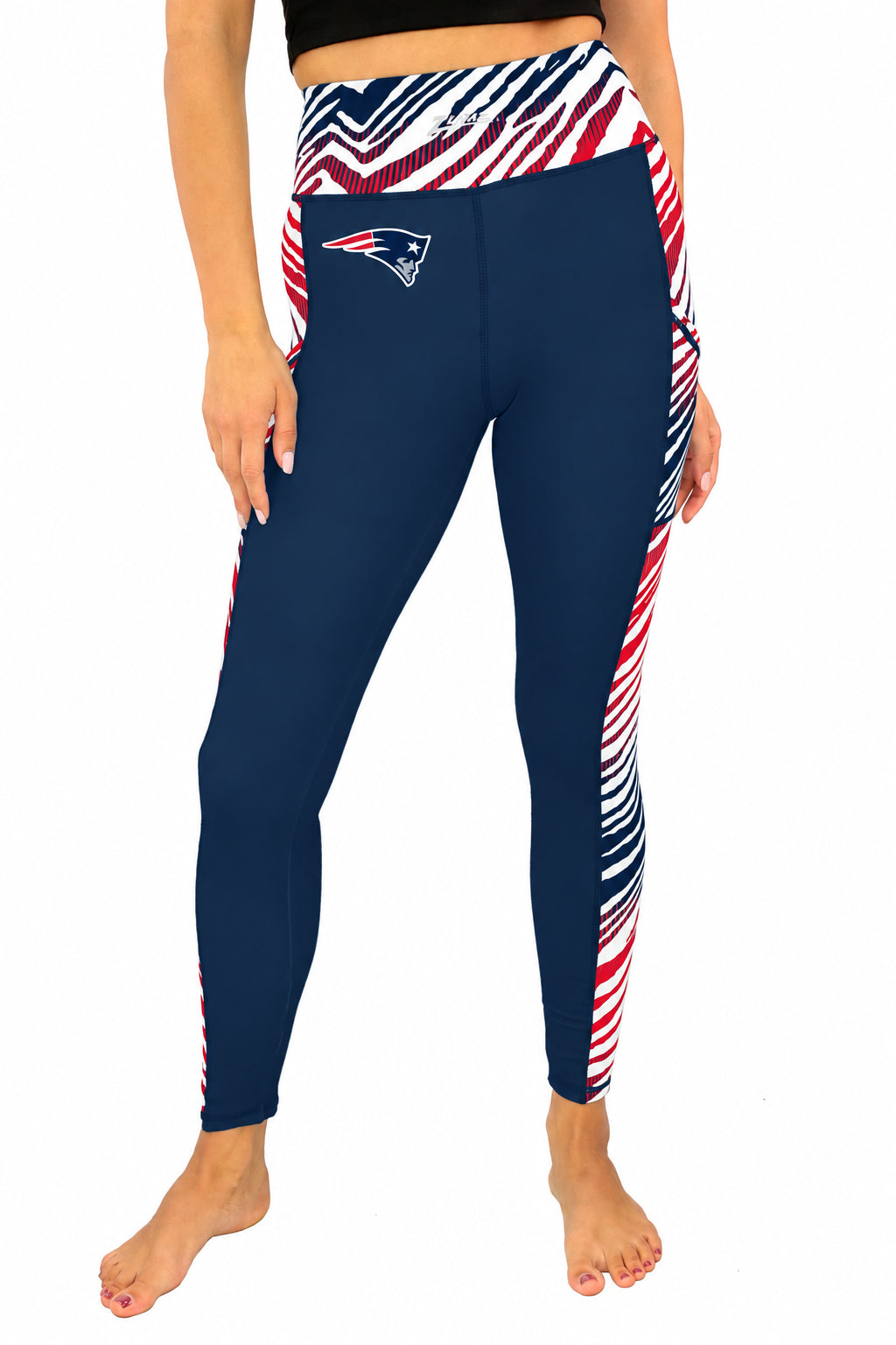 Zubaz NFL Women's Elevated Zebra Ombre Leggings, New England Patriots