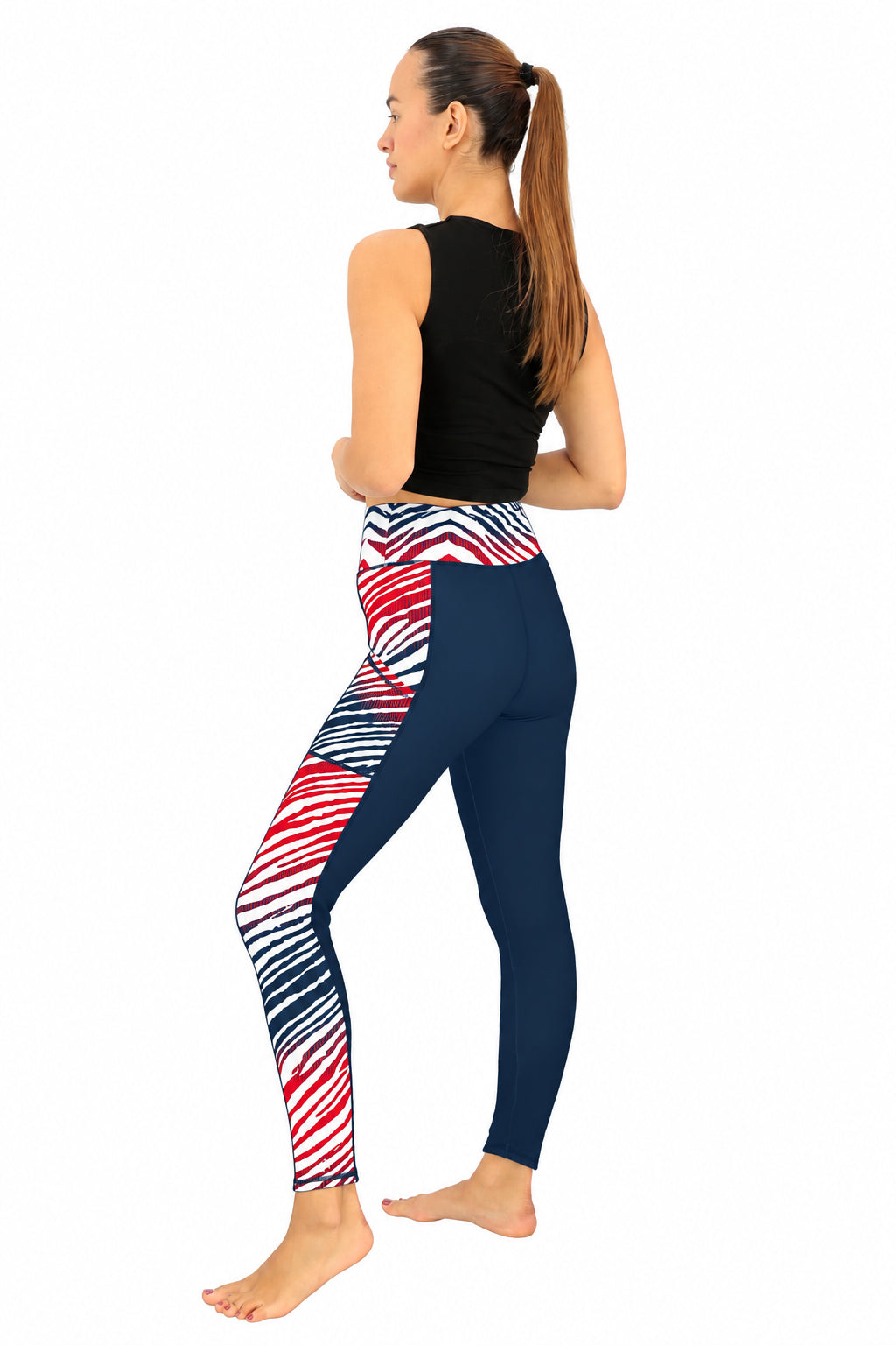 Zubaz NFL Women's Elevated Zebra Ombre Leggings, New England Patriots