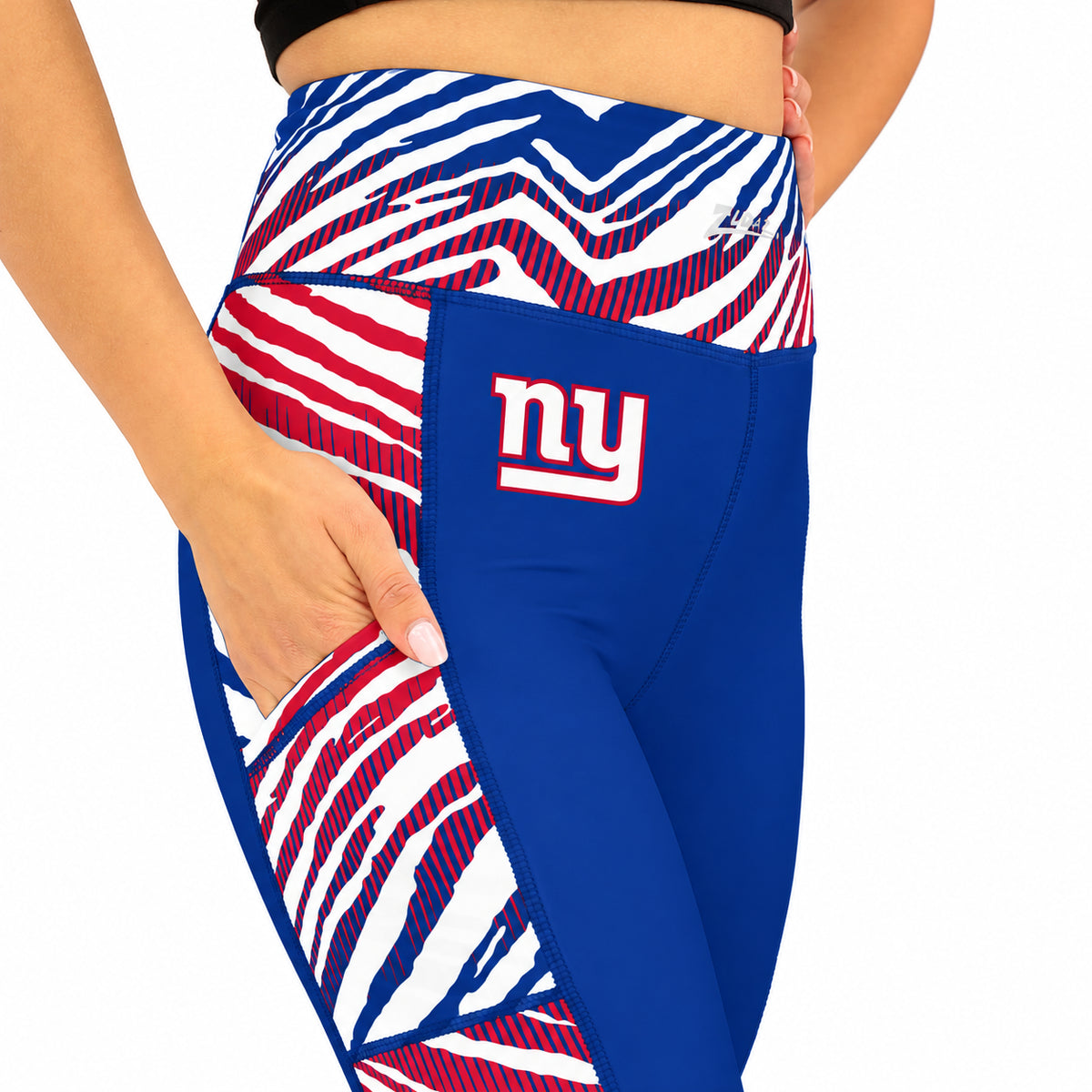 Zubaz NFL Women's Elevated Zebra Ombre Leggings, New York Giants