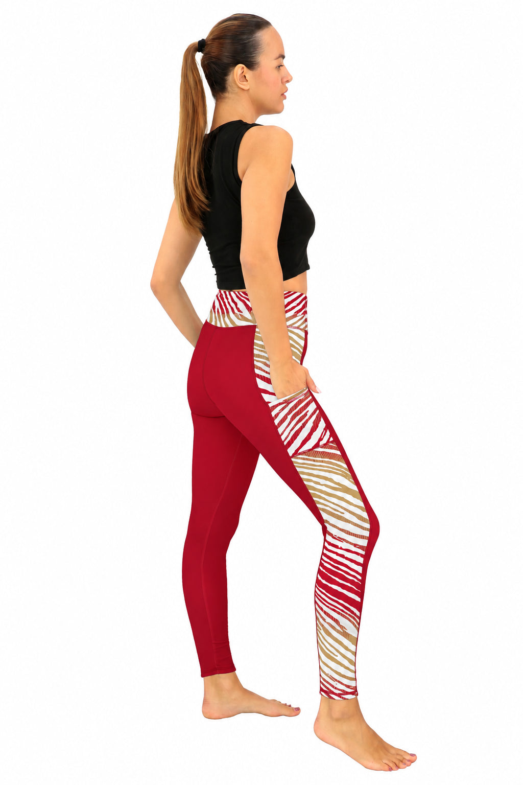 Zubaz NFL Women's Elevated Zebra Ombre Leggings, San Francisco 49ers