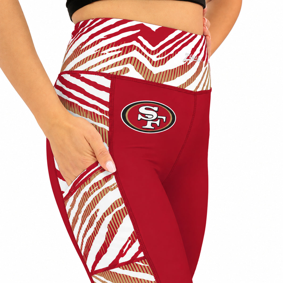 Zubaz NFL Women's Elevated Zebra Ombre Leggings, San Francisco 49ers