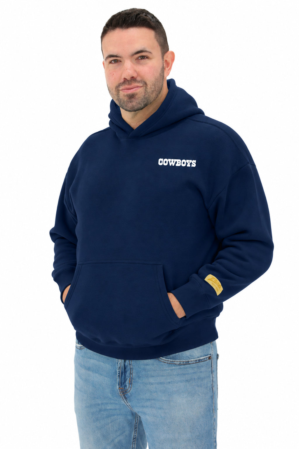 Zubaz NFL Dallas Cowboys Unisex 2 Color Zebra 90s Vintage MVP Drop Shoulder Hoodie